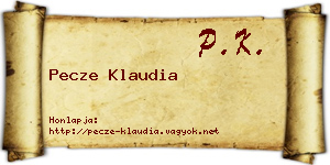 Pecze Klaudia névjegykártya